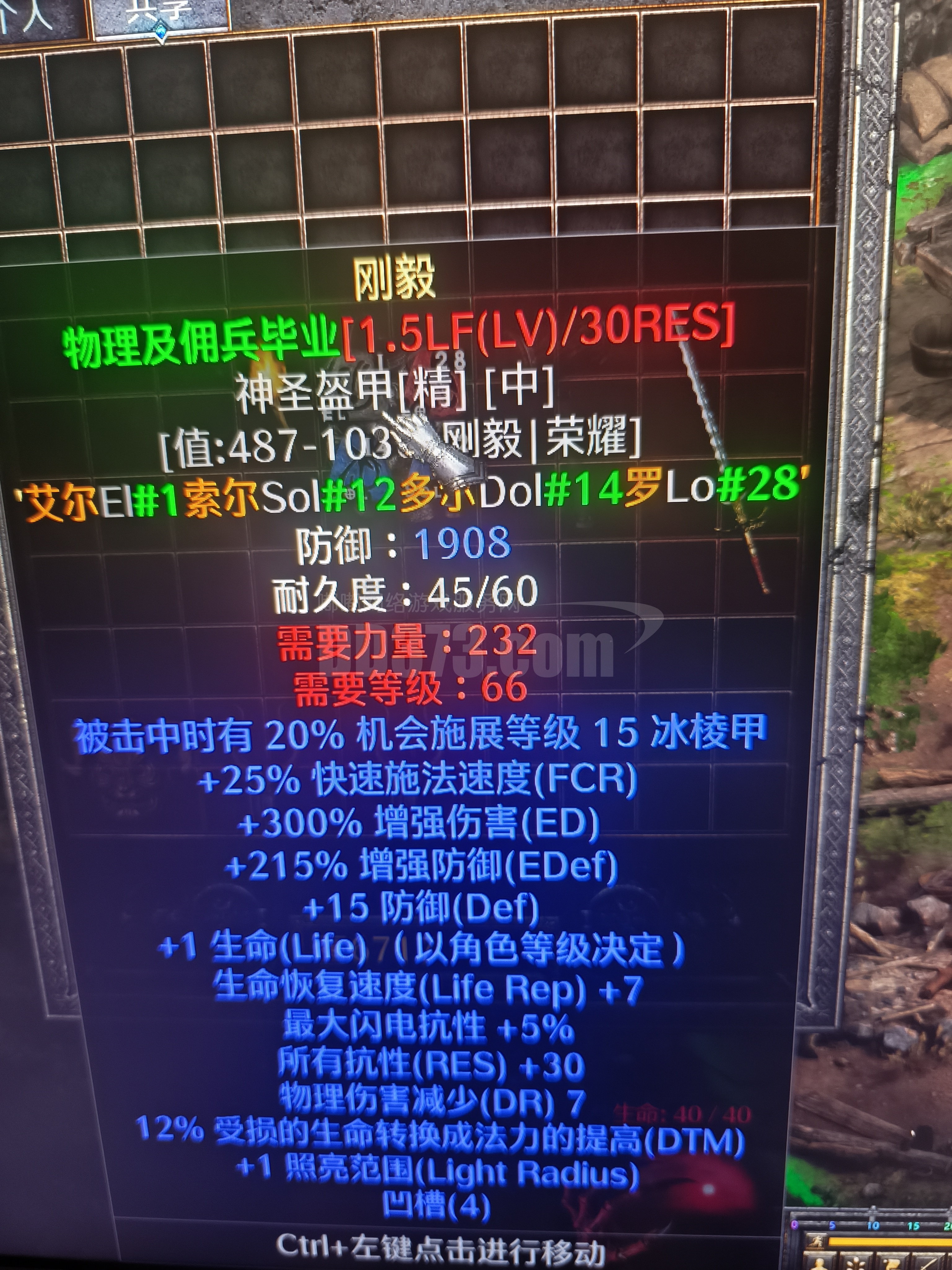 刚毅，有形，1908防御（刚毅有形最高防御），30全抗（满变）-DB20251115015940-19942-暗黑2：重制版国服符文之语交易 ...